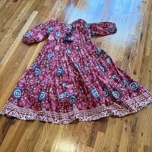 Natural LifeFloral Red and Blue Maxi Dress